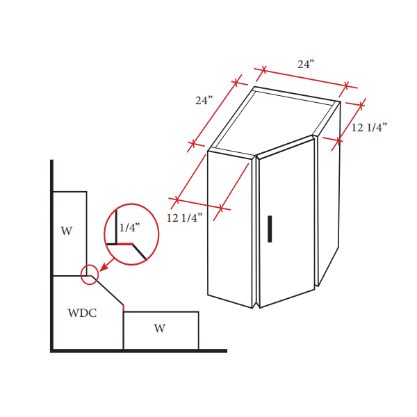 Wall Diagonal Corner Cabinet