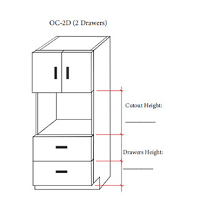 2 Drawers Oven Pantry Cabinet